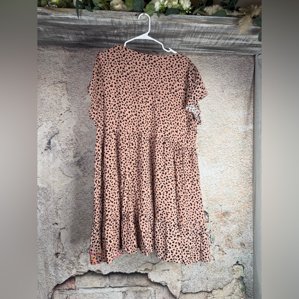 Savanna Jane Animal Print Dress in Pink &Black Colorful Embroidery size 2X MN115 - Picture 7 of 8